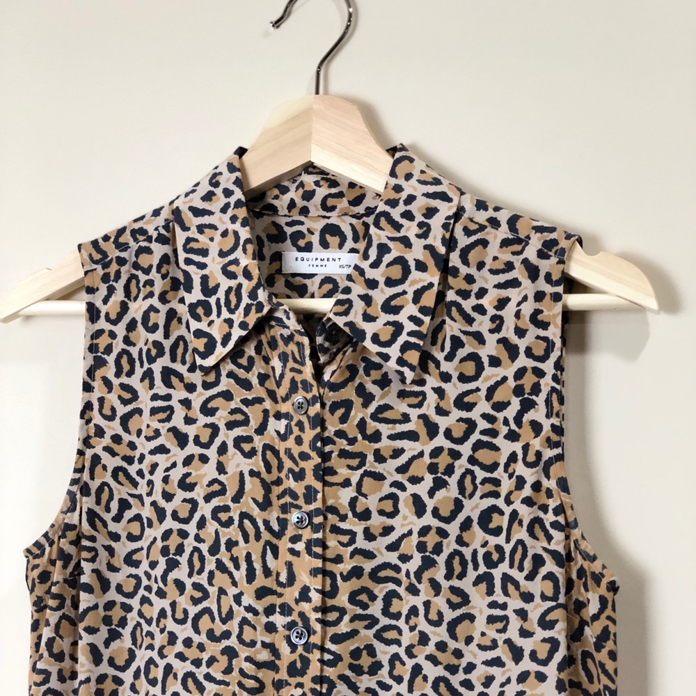 EQUIPMENT Lucida leopard silk mini dress XS